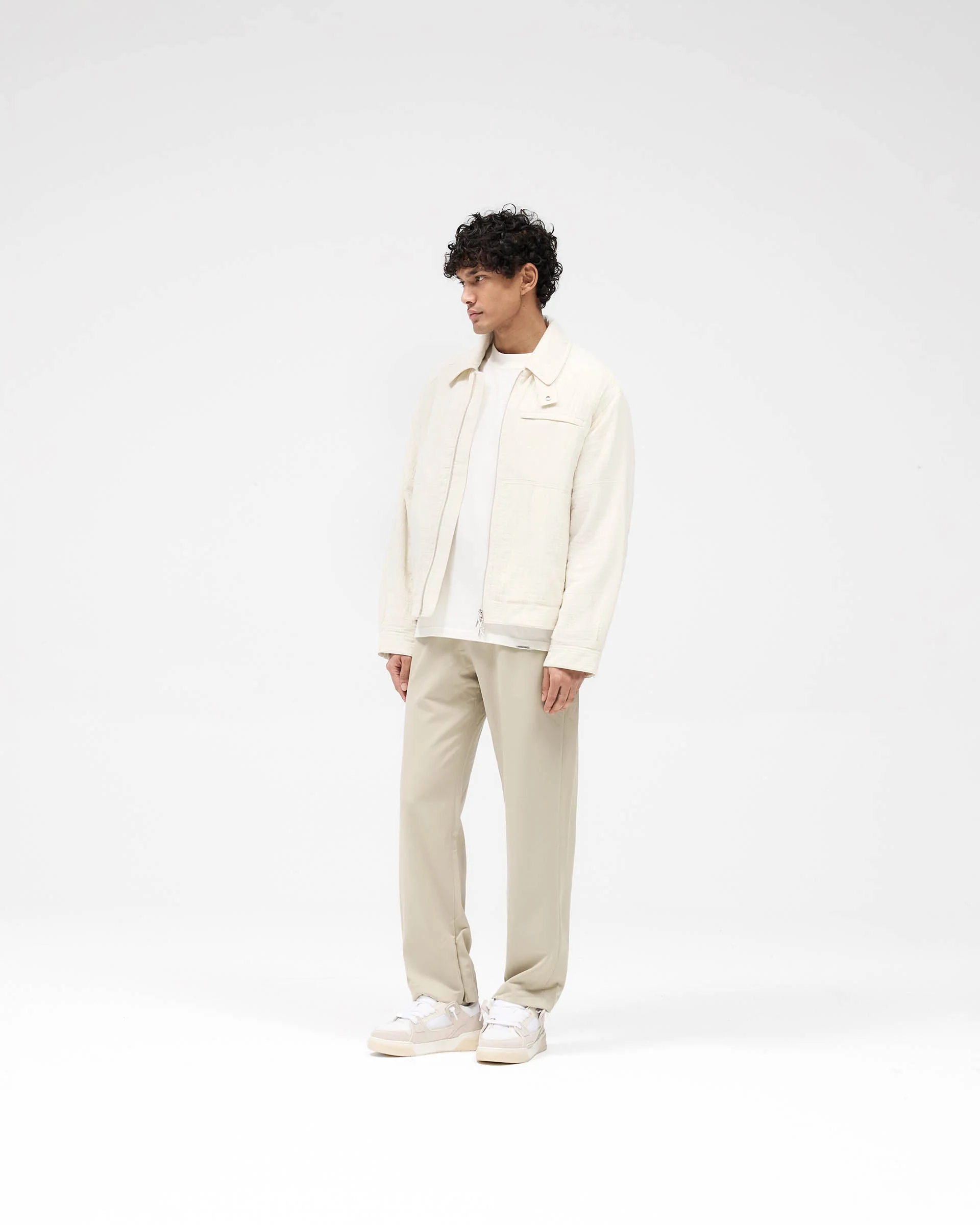 Crinkle Trucker Jacket - Ecru - Image 6