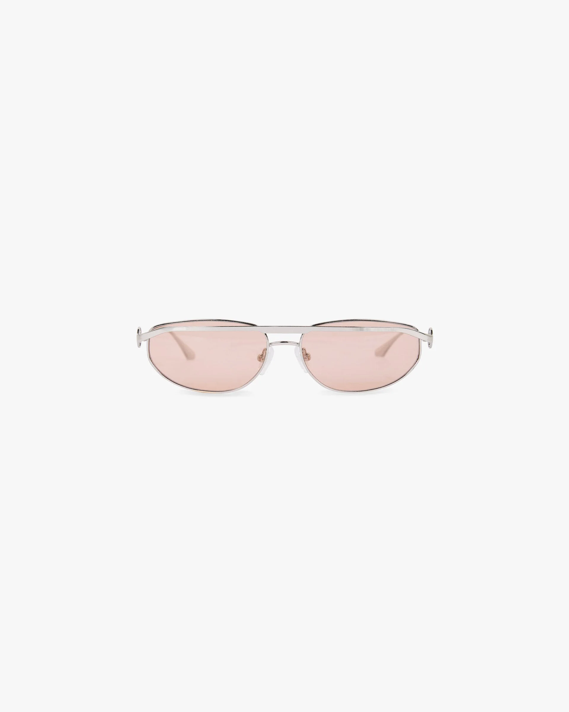 Slim Aviator Sunglasses - Silver Brown